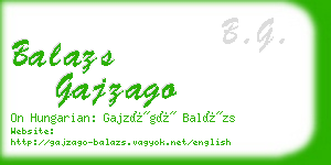 balazs gajzago business card